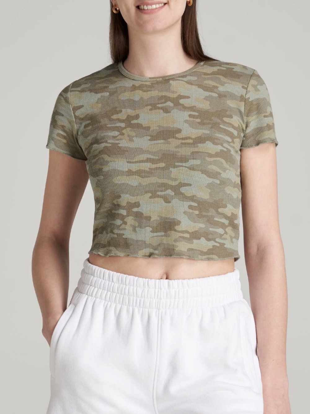American eagle ribbed camo t-shirt size large (230)